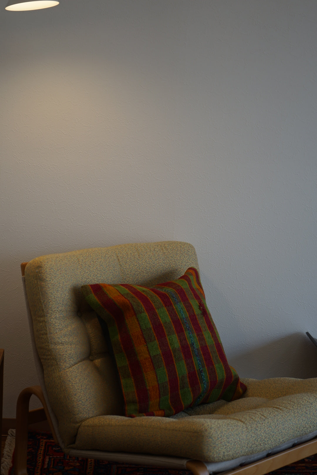Türkiye Old Kilim Cushion Cover Checker Green , Yellow , Red 46 × 45 cm No.TR25396