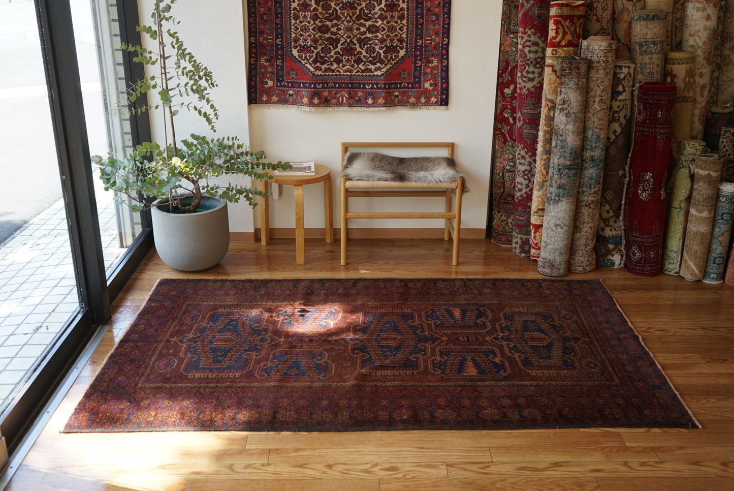 Afghanistan Old Baluch DarkBrown 1975年代 213 × 123.5 cm No.AF2527