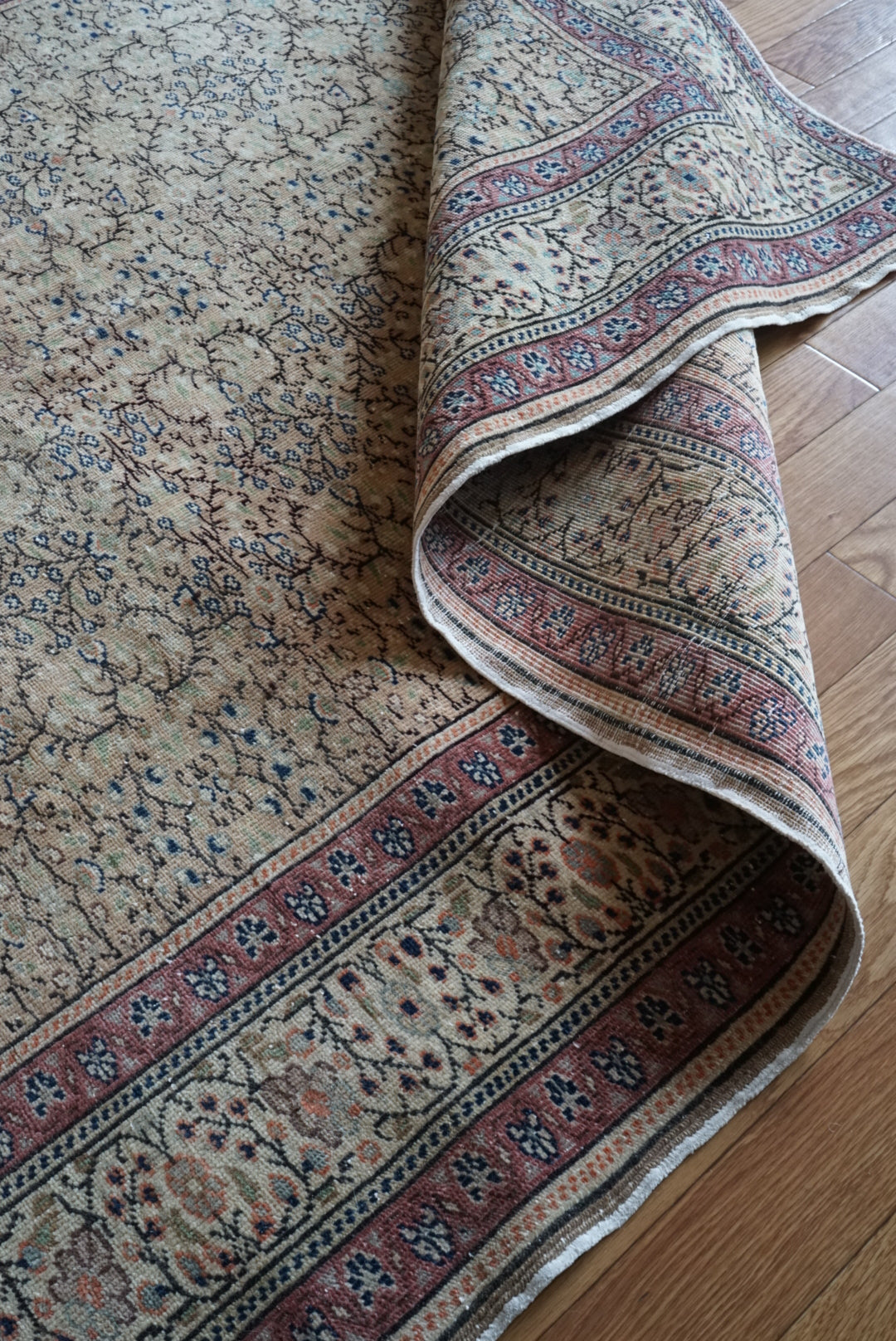 Türkiye Old Kayseri Beige , Rose 1960年代 218 × 150 cm No.TR25494 / 国内送料無料