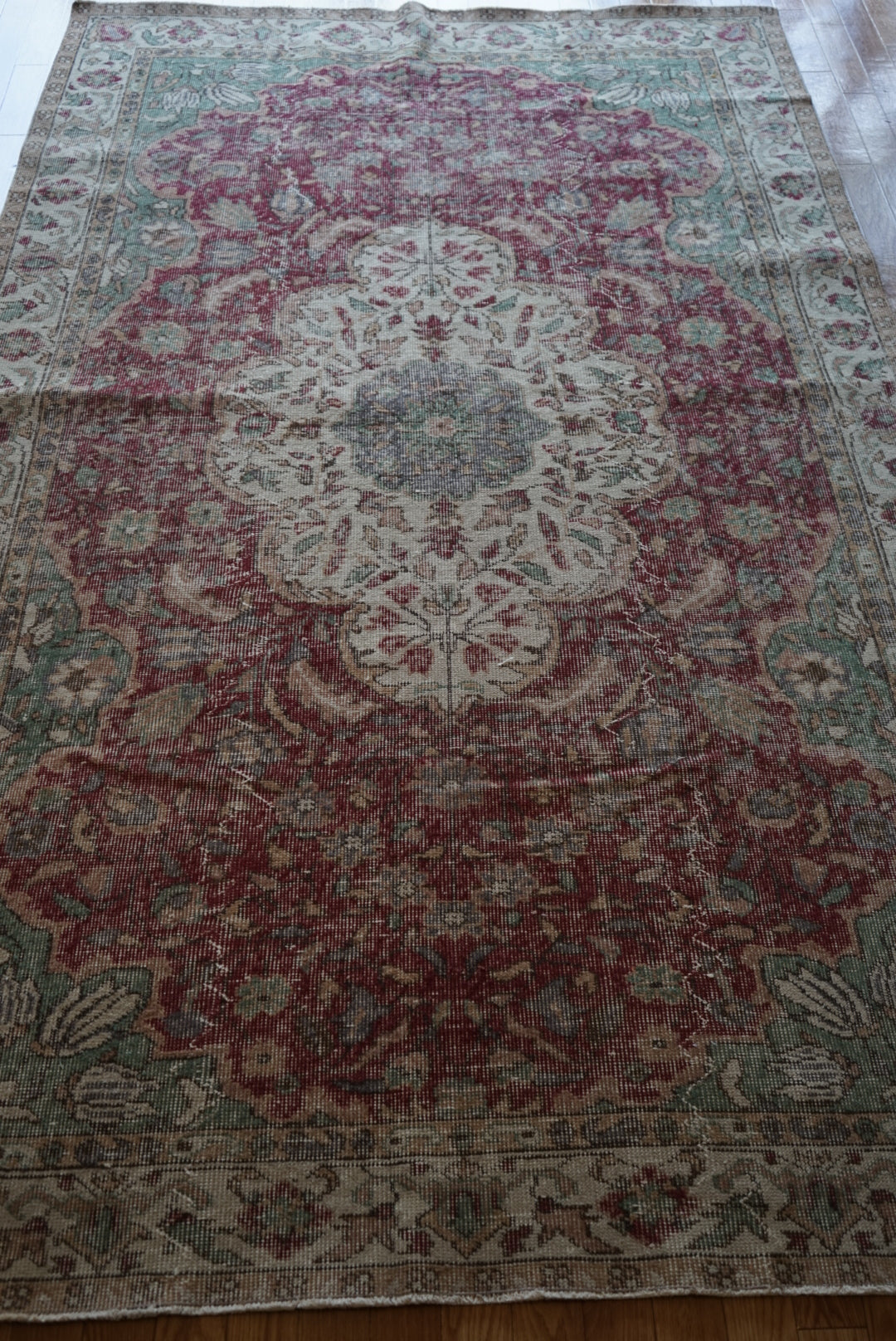 Türkiye Old Isparta Medallion Red , Green 1960年代 283 × 172 cm No.TR25383