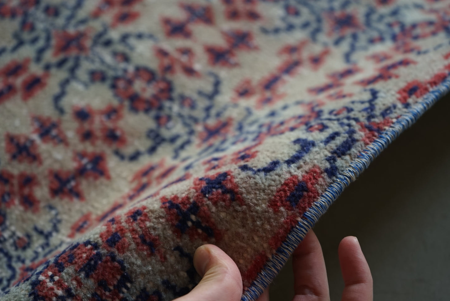 Türkiye Old Isparta Beige , Red , Navy Runner 1970年代 262 × 130 cm No.TR25263