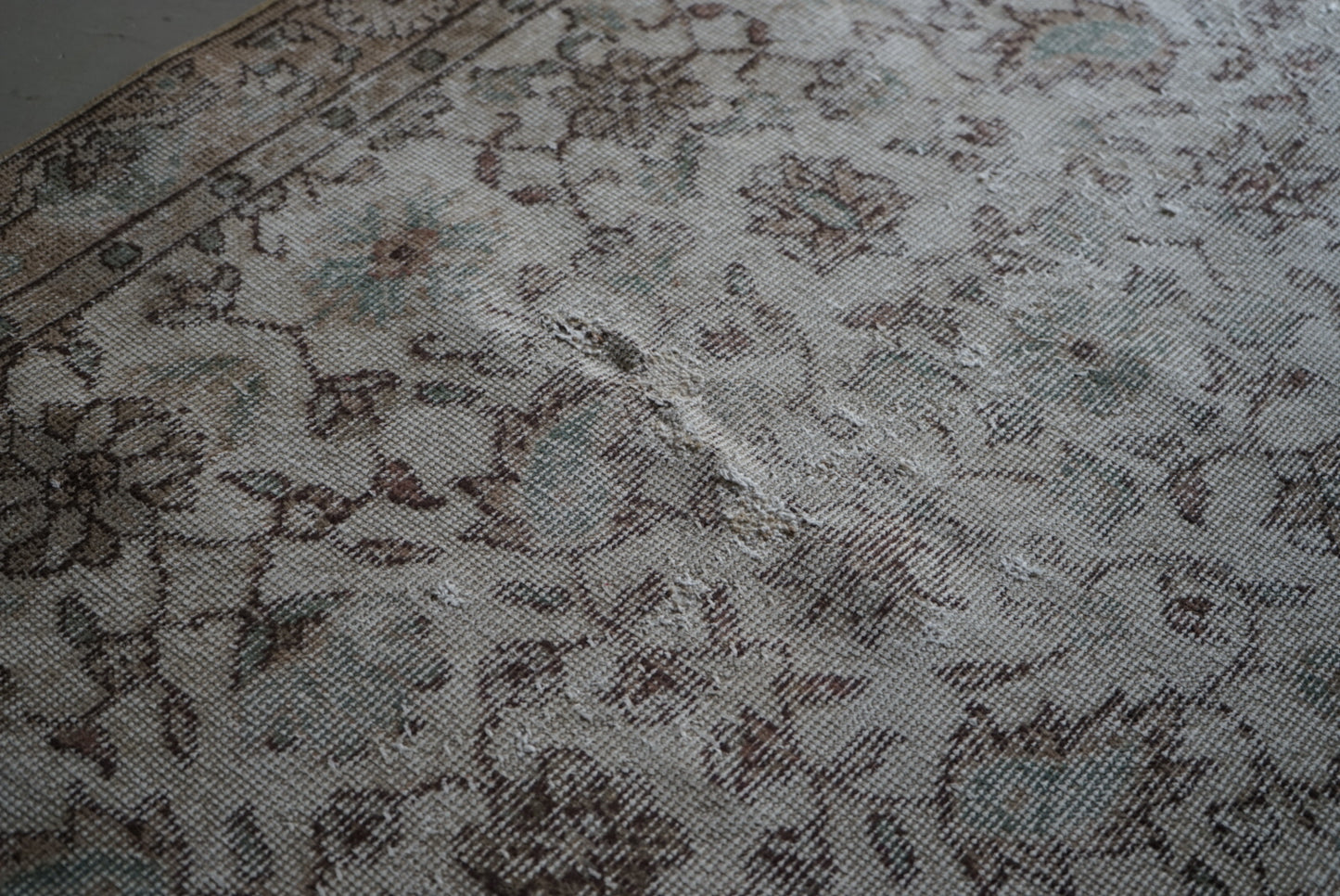 Türkiye Old Isparta Beige , Ice Blue 1970年代 203 × 110 cm No.TR25251