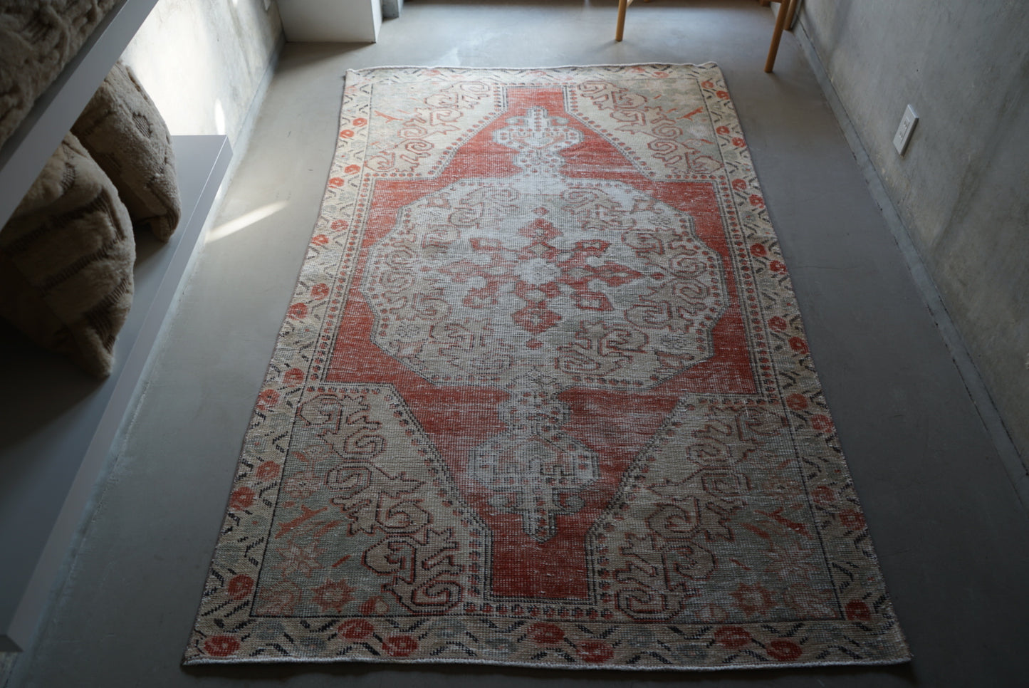 Türkiye Old Avanos Orange , Sage green 1970年代 214 × 132 cm No.TR25262