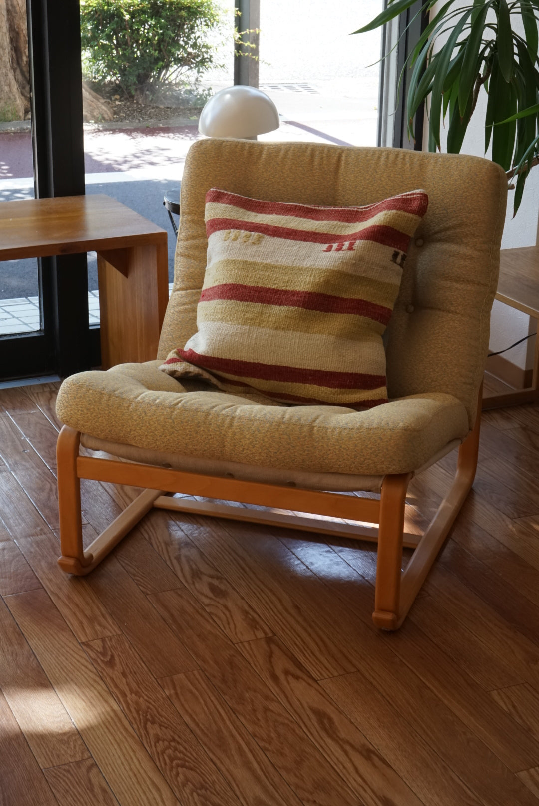 Türkiye Old Kilim Cushion Cover Mix Stripe Red , Mastard , Beige 45 × 44 cm No.TR25461