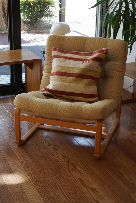 Türkiye Old Kilim Cushion Cover Mix Stripe Red , Mastard , Beige 45 × 44 cm No.TR25461