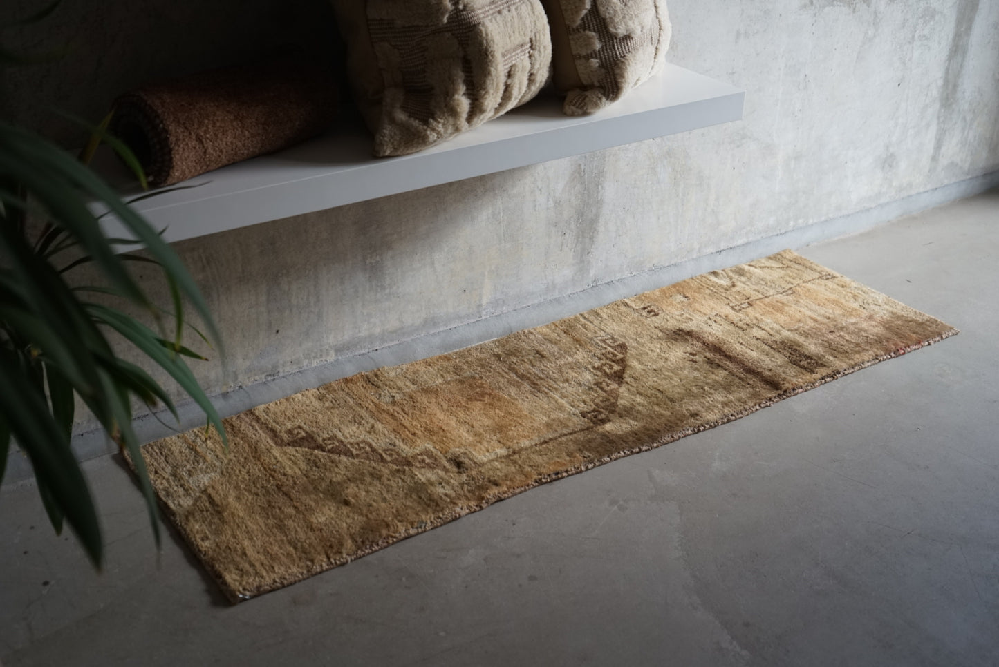 Türkiye Old Oushak Beige Fragment Runner  1970年代  152 × 42 cm No.TR25239