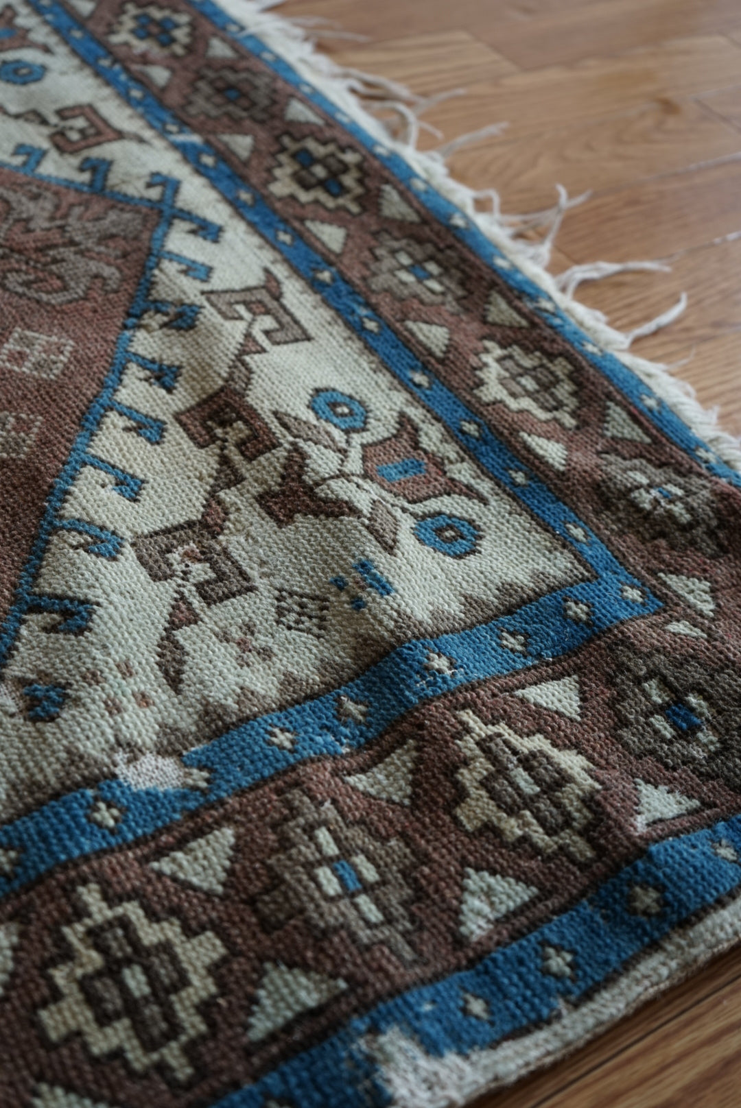 Türkiye Old Oushak Shabby Beige 1960年代 197 × 97 cm No.TR25341