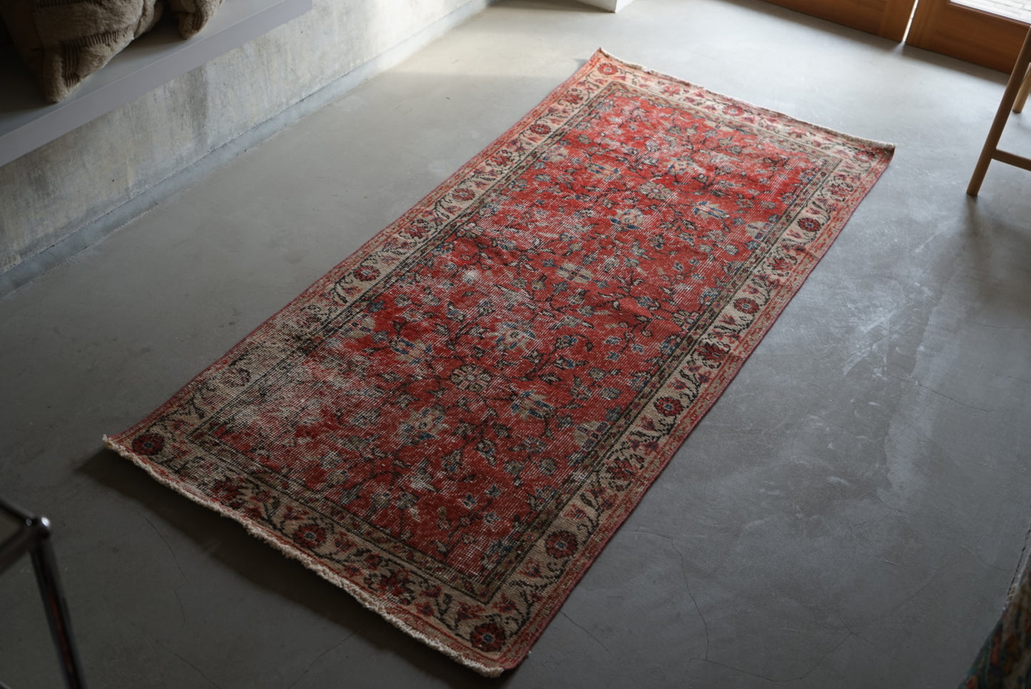 Türkiye Old Isparta Floral Red Runner 1970年代 199 × 89 cm No.TR25257