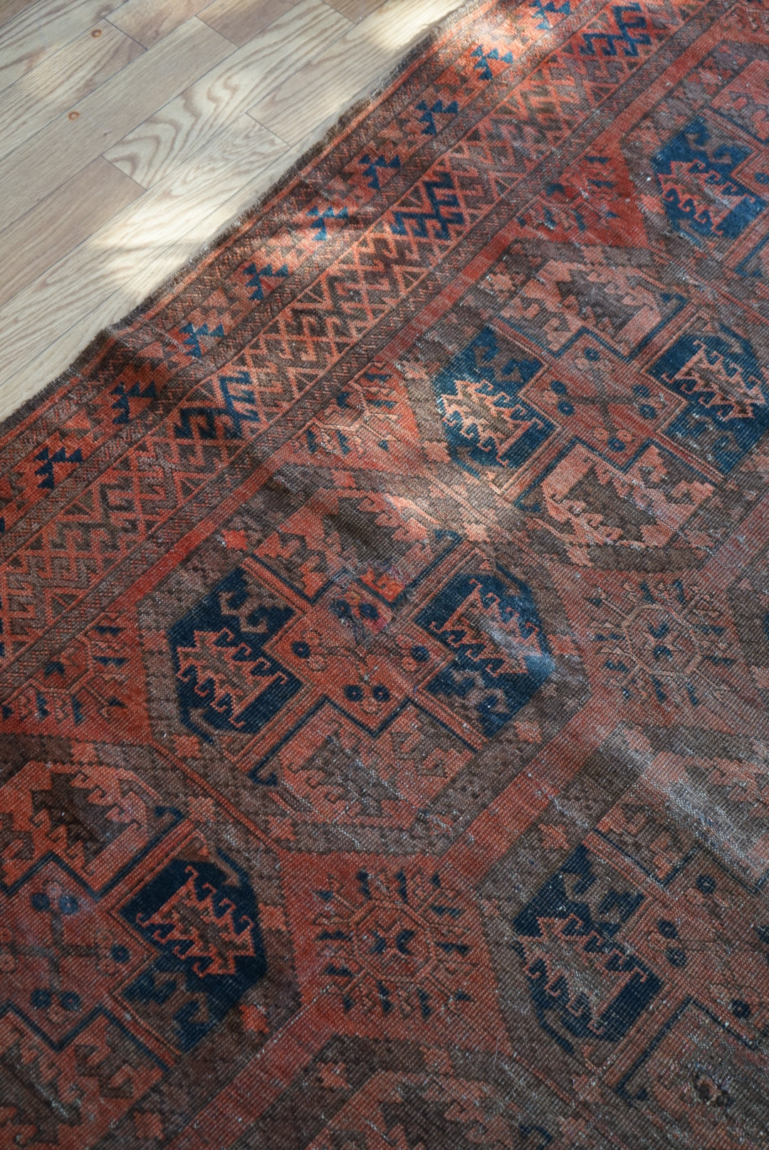 店頭販売 Afghanistan Old Turkmen Slaiman Brick Red 1900年代 301 × 202 cm  No.AF2540 / 国内送料無料・羊毛手織り絨毯