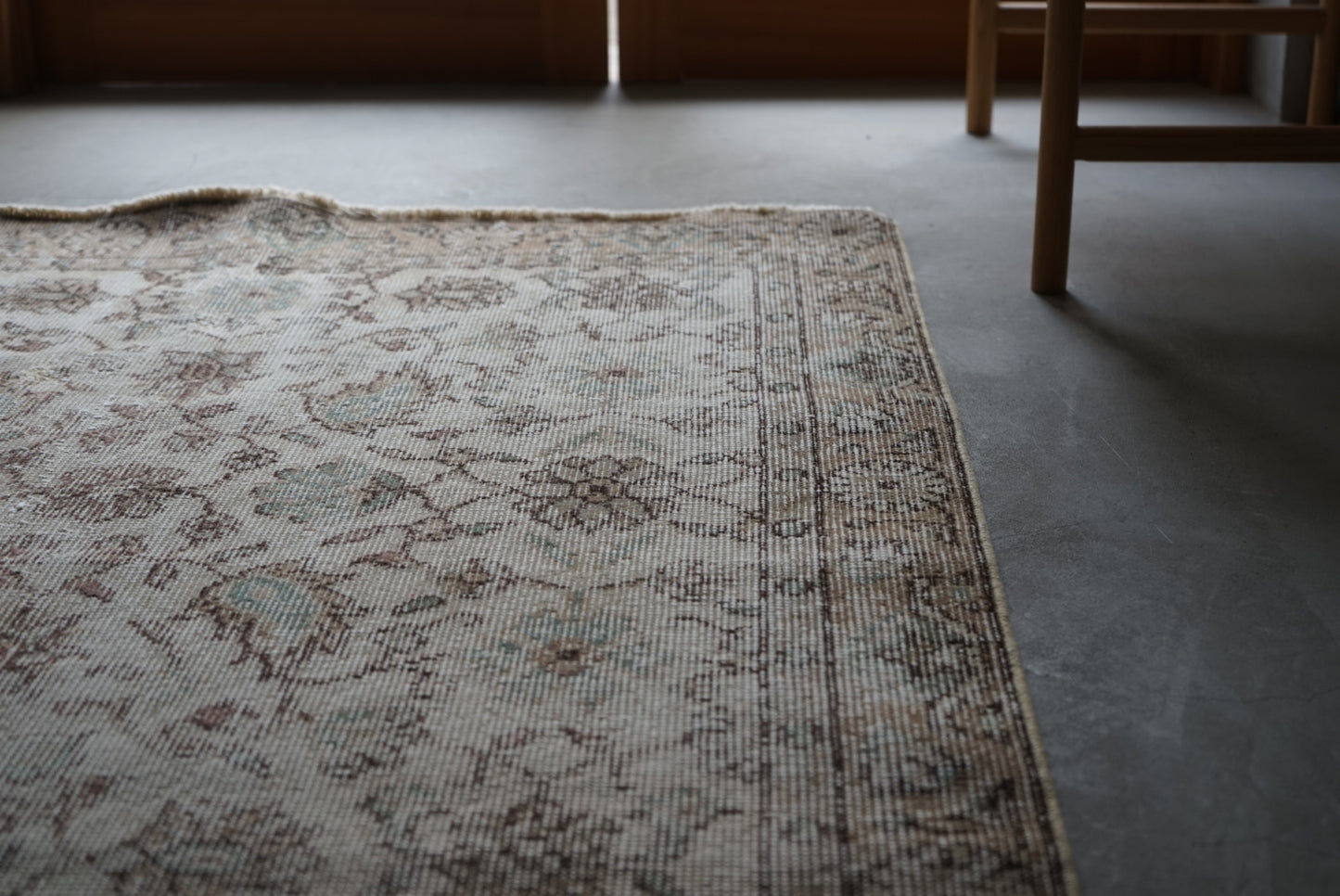 Türkiye Old Isparta Beige , Ice Blue 1970年代 203 × 110 cm No.TR25251