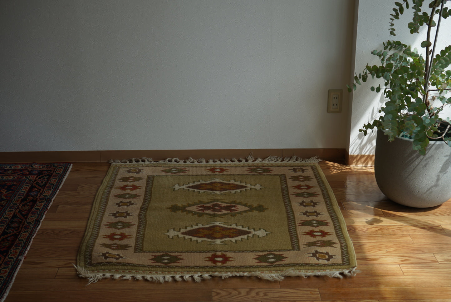 Türkiye Old Milas Square Yellow Beige 1950-1960年代 106 × 106 cm
