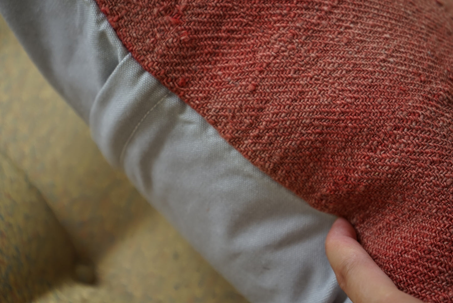 Türkiye Old Kilim Cushion Cover Scarlet Red 40 × 40 cm No.TR25442