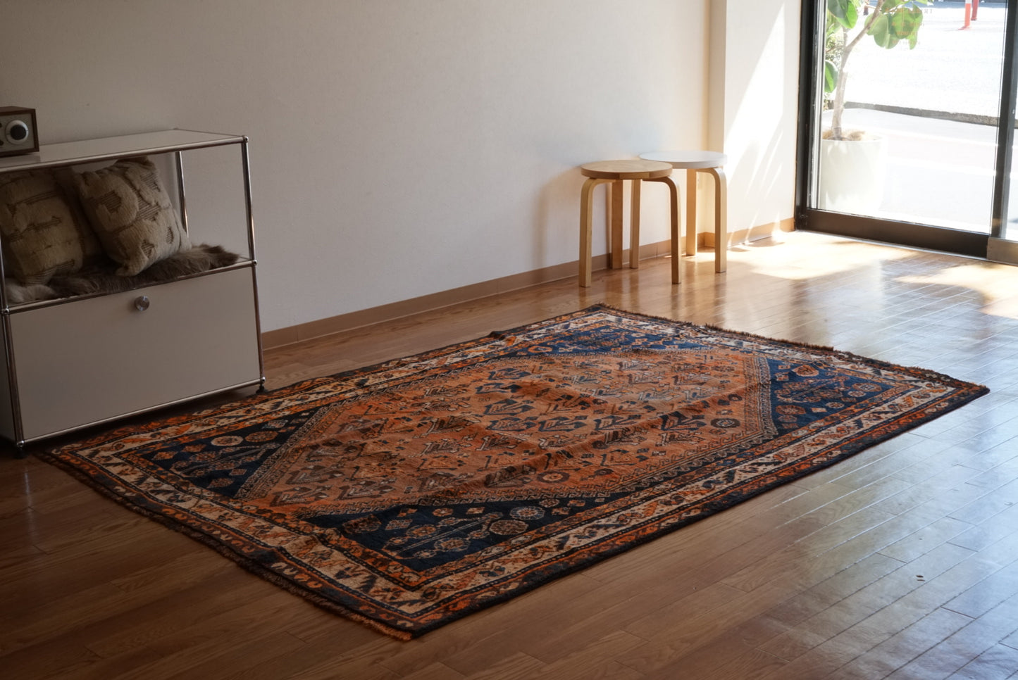 店頭販売 IRAN ANTIQUE SHIRAZ QASHQAI BASSERI 1870年代 217 × 150 cm