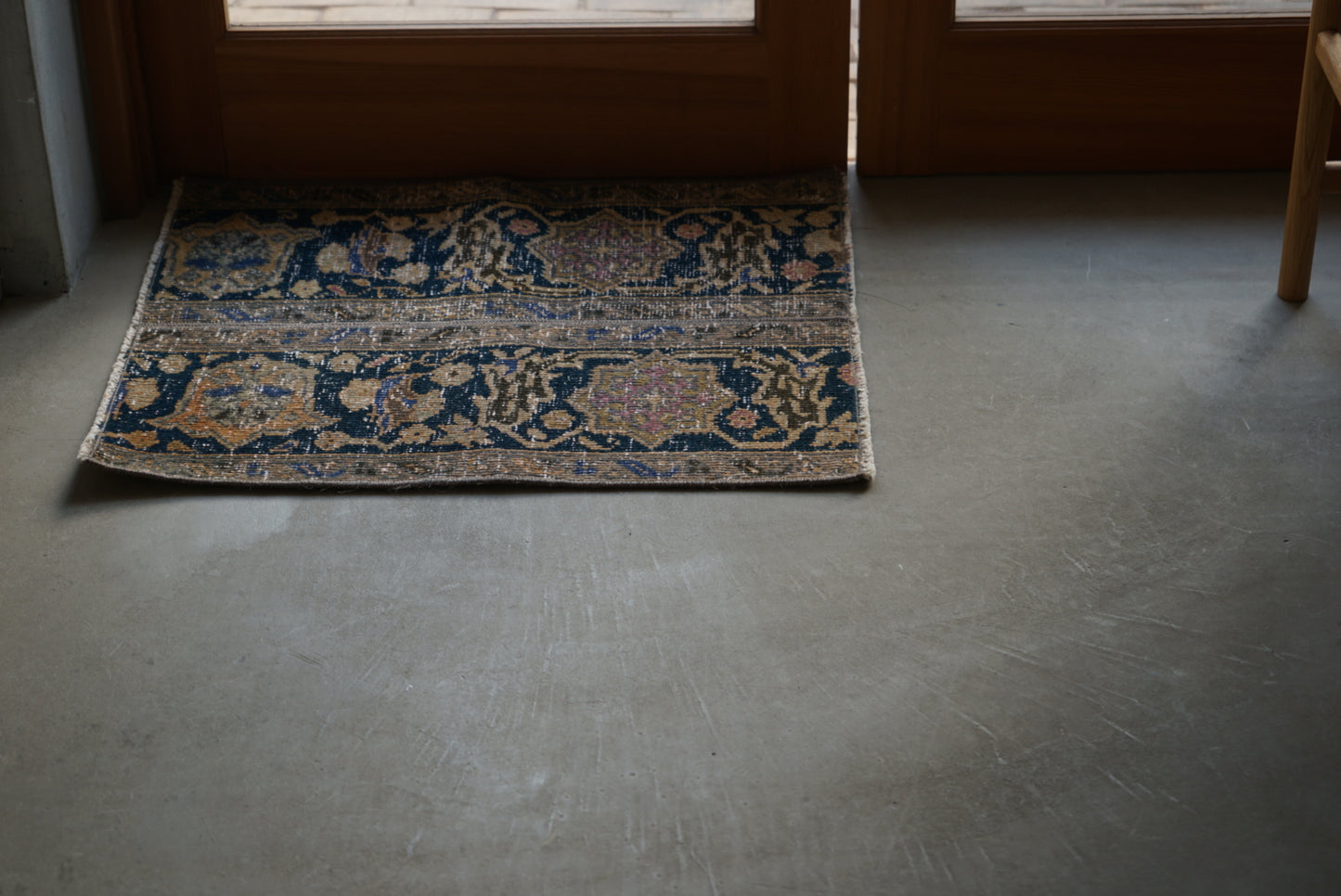 Türkiye Old Oushak Patchwork Indigo 66 × 54 cm No.TR25306