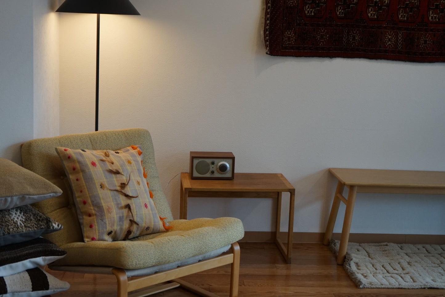 Türkiye Old Kilim Cushion Cover Pastel Fancy 45 × 45 cm No.TR25572 / 送料無料・羊毛手織りキリム