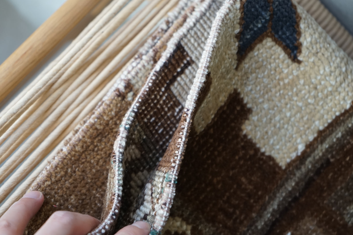 TURKEY OLD BROWN RUNNER SMALL SIZE 1970年代 130 × 43 cm No.TR25218