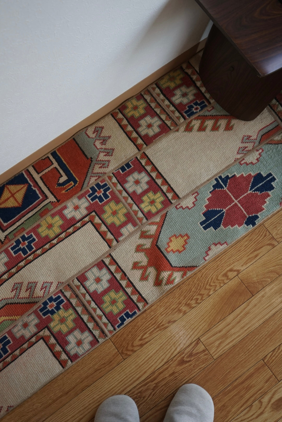 Türkiye Old Oushak PatchWork Runner Colorful 1970年代 165.5 × 58 cm No.TR25292