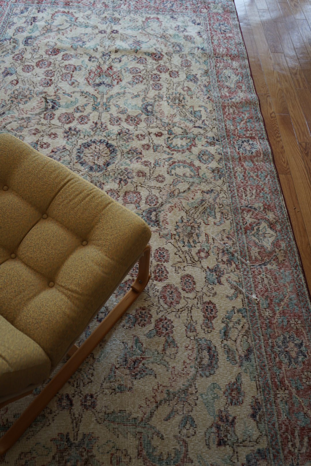Türkiye Old Isparta Beige Cerulean Blue Floral 1970年代  303 × 160.5 cm No.TR25391