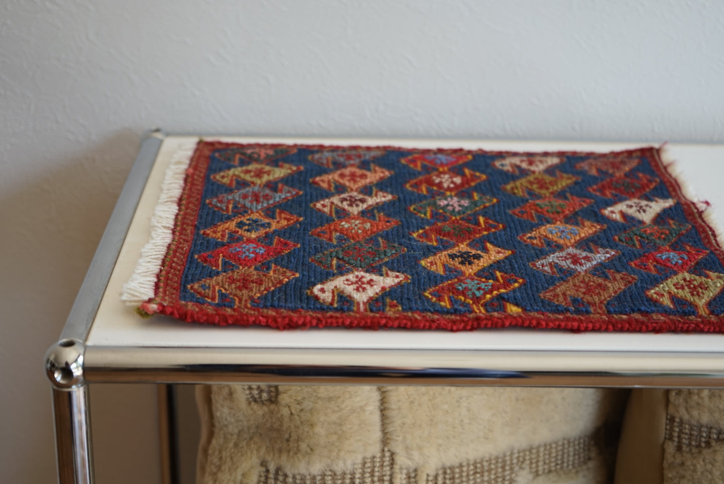 IRAN OLD SHIRAZ QASHQAI AGHAJARI KILIM 1970年代 33 × 29 cm / 1'0" × 0'9" ft