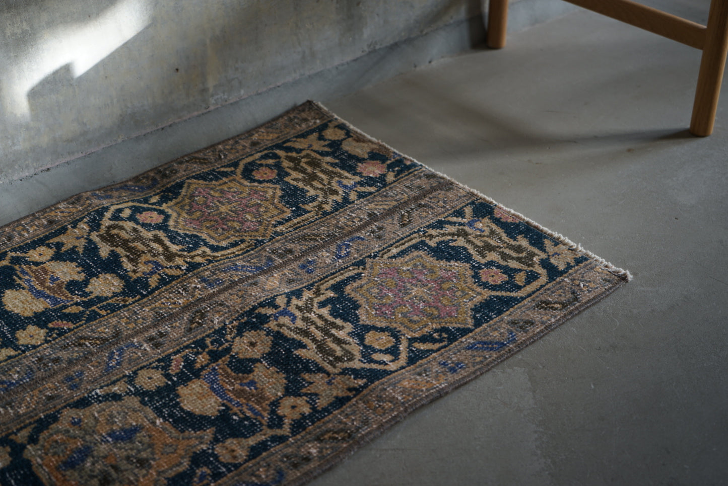 Türkiye Old Oushak Patchwork Indigo 66 × 54 cm No.TR25306