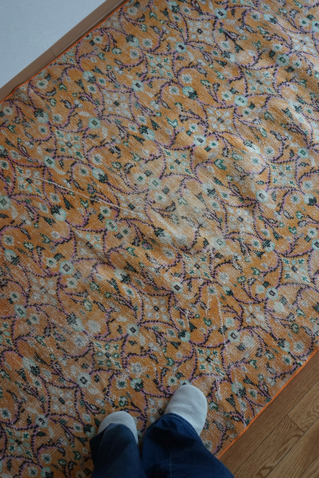 TURKEY OLD ISPARTA CALLOT ORANGE 1970年代 232 × 140 cm No.TR25149