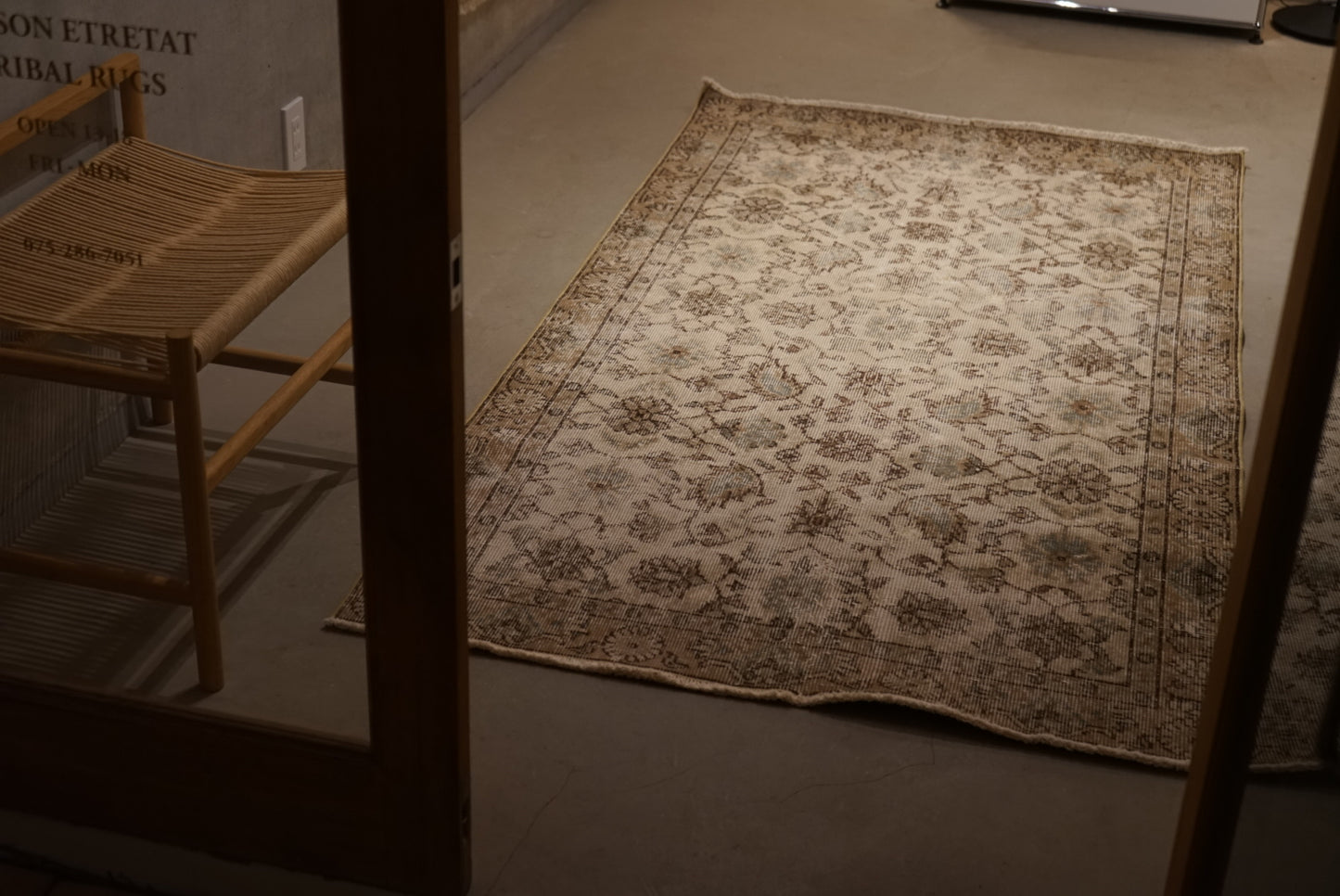 Türkiye Old Isparta Beige , Ice Blue 1970年代 203 × 110 cm No.TR25251