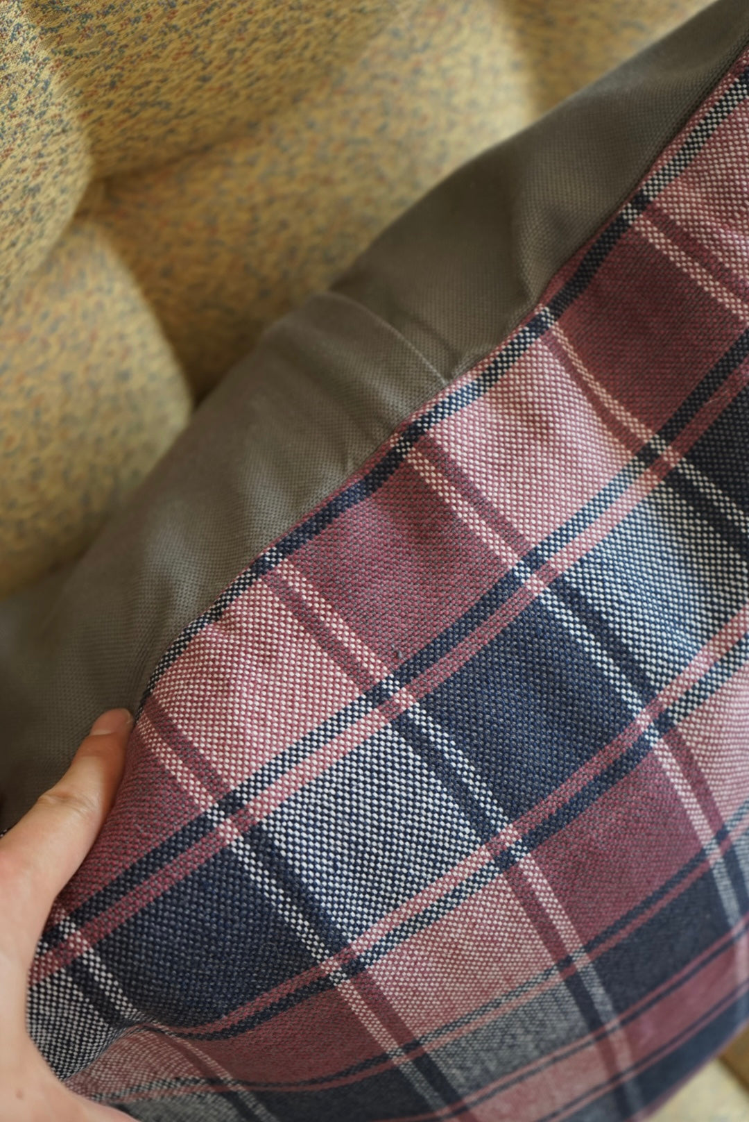Türkiye Old Cushion Cover Checker Purple , White , Navy 51 × 50 cm No.TR25397