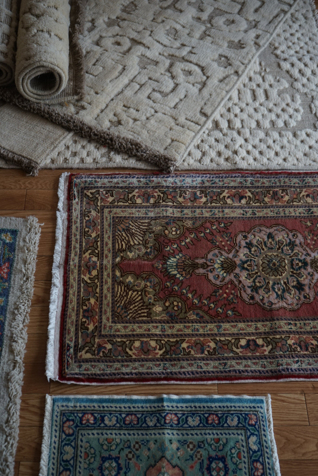 Türkiye Old Kayseri Floral Pink , Beige Doorsize 1960年代 105 × 64 cm No.TR25354