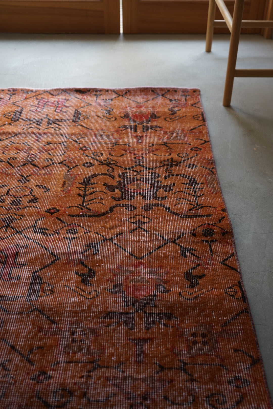 Türkiye Old Isparta Orange Over Dye 1970年代 202 × 113 cm No.TR25260