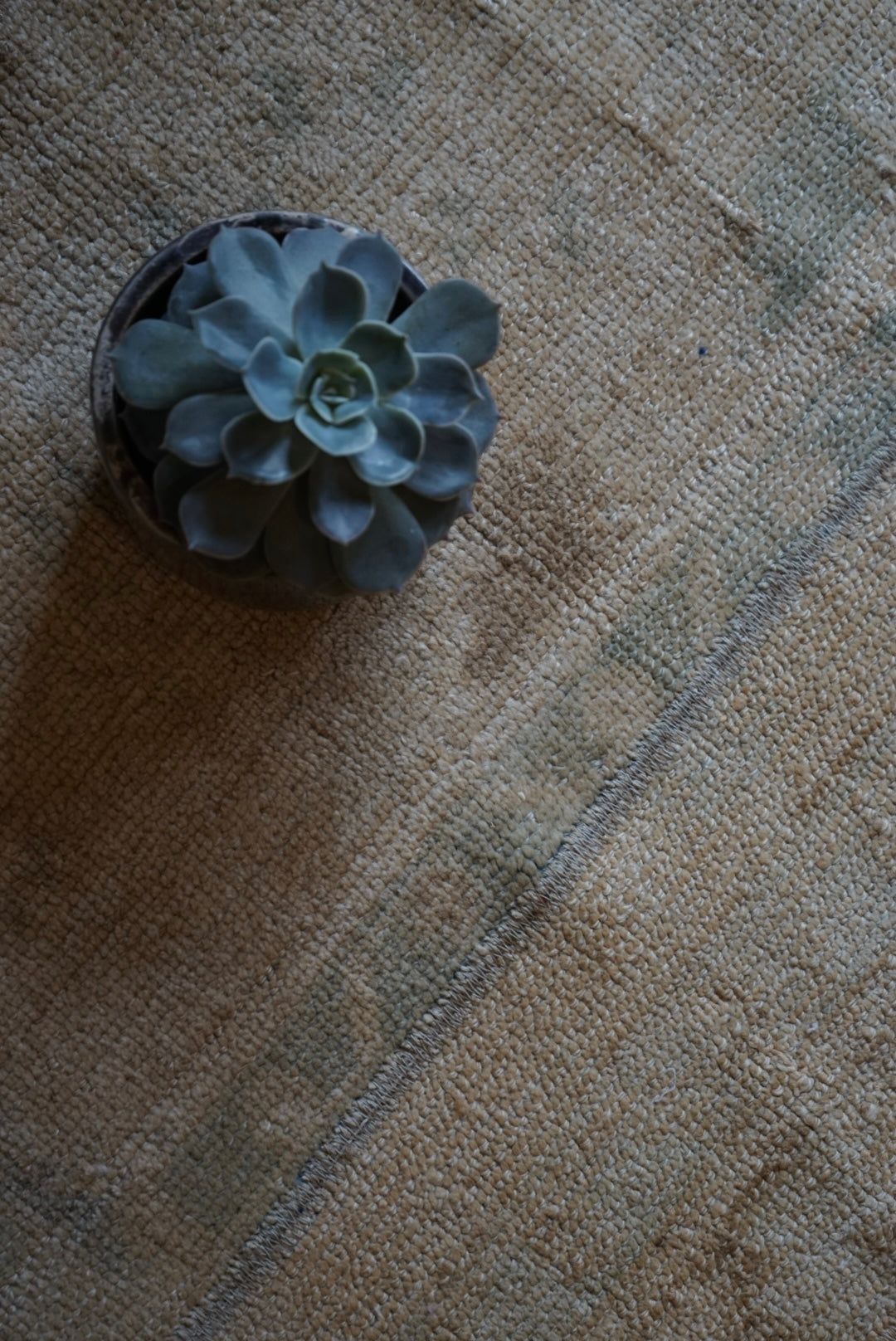 Türkiye Old Oushak Beige Blue Small size 1970年代 85 × 53 cm No.TR25246