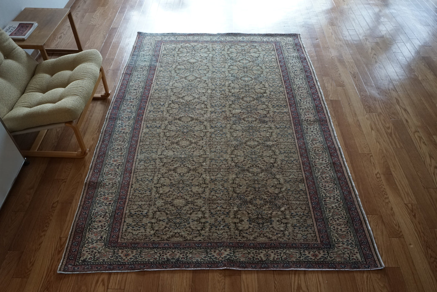 Türkiye Old Kayseri Beige , Rose 1960年代 218 × 150 cm No.TR25494 / 国内送料無料