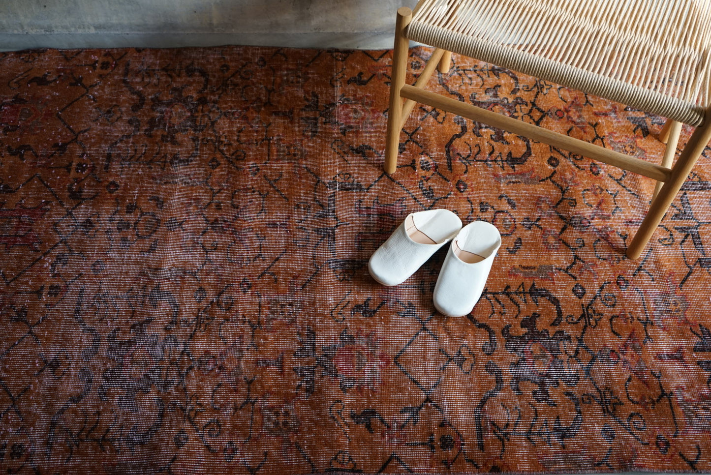 Türkiye Old Isparta Orange Over Dye 1970年代 202 × 113 cm No.TR25260