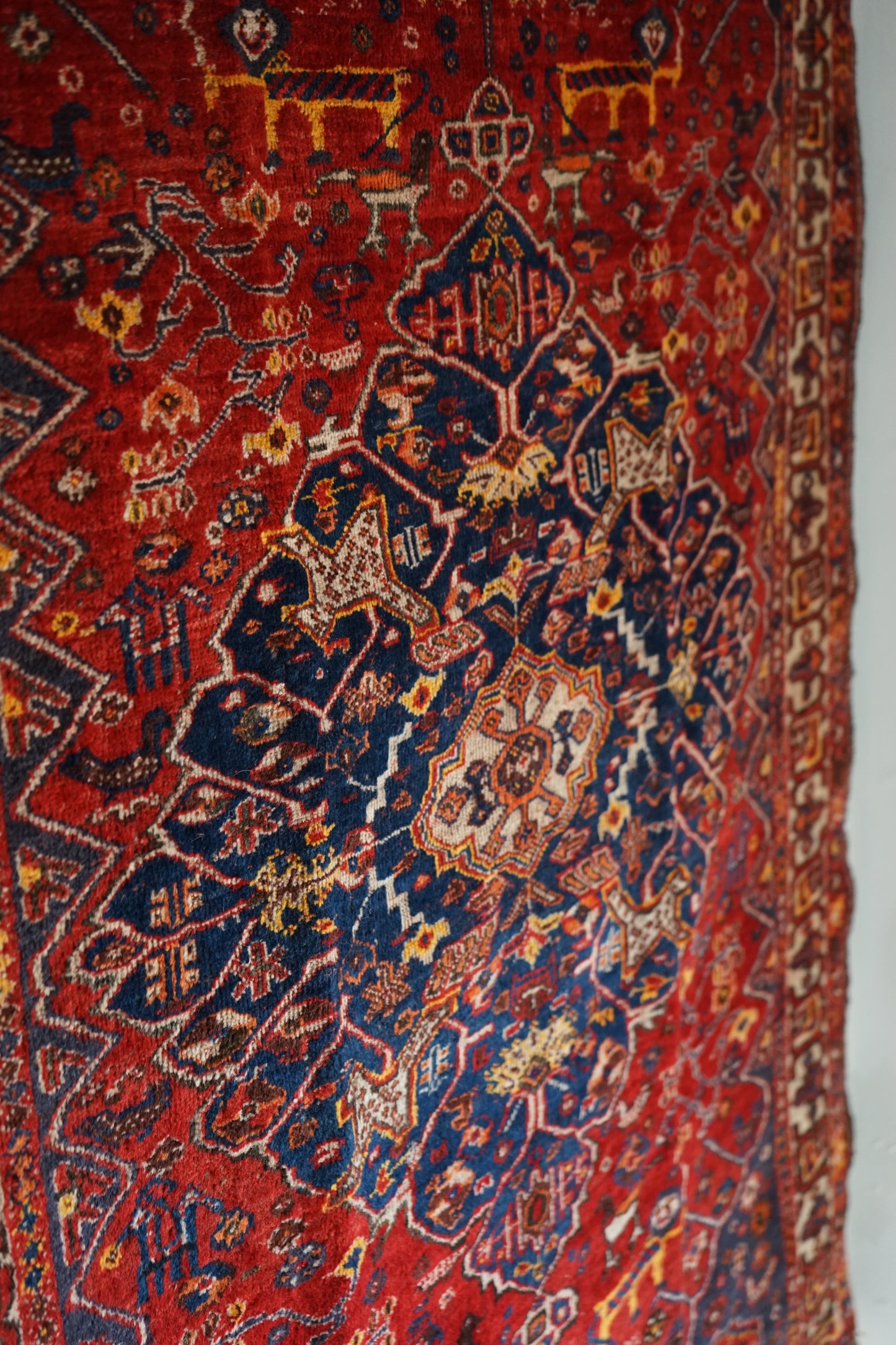 IRAN ANTIQUE SHIRAZ QASHQAI "THE KHANS" 1840-1860年代 155 × 110 cm