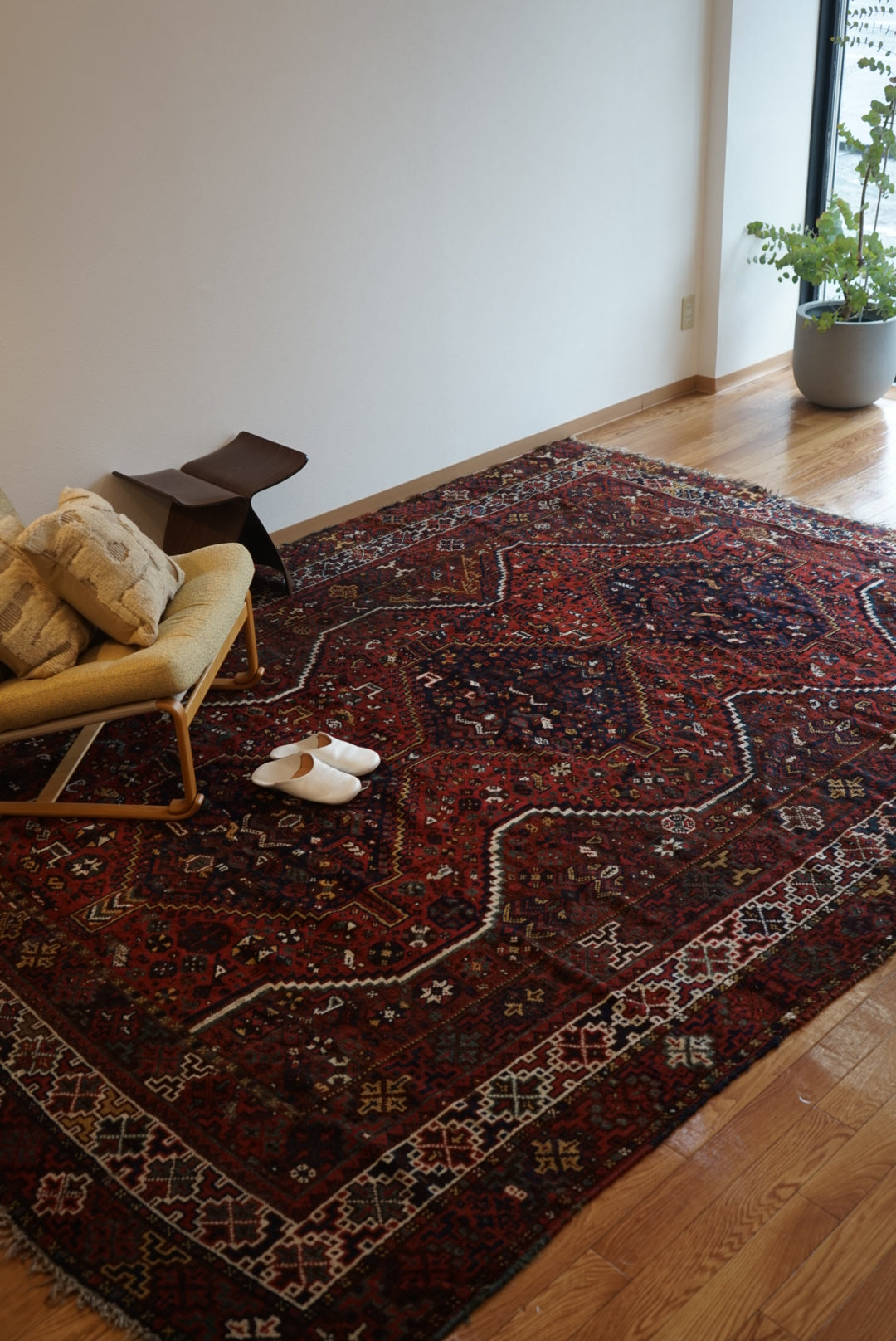 店頭販売 IRAN ANTIQUE SHIRAZ KHAMSEH BAVANAT 1870年代 308×225cm