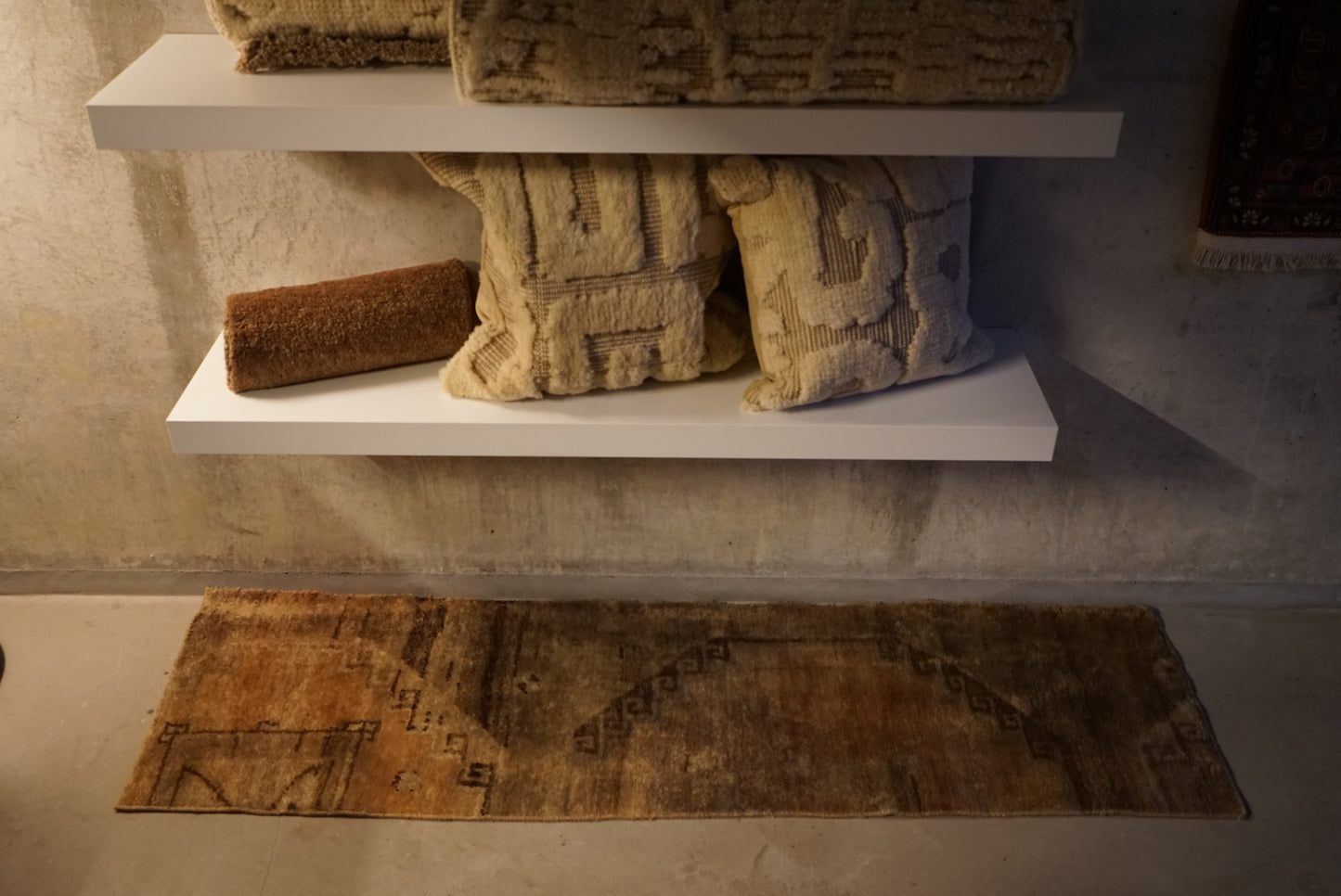 Türkiye Old Oushak Beige Fragment Runner  1970年代  152 × 42 cm No.TR25239