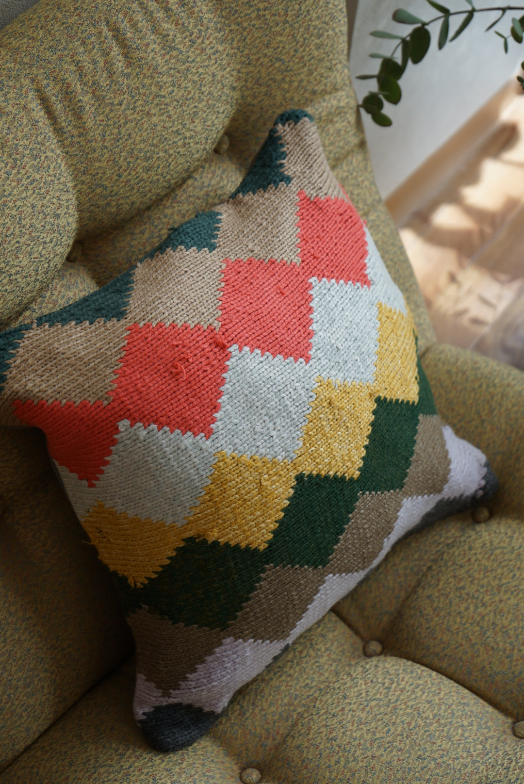 Türkiye Old Kilim Cushion Cover Colorful Diamond 41 × 40 cm No.TR25438