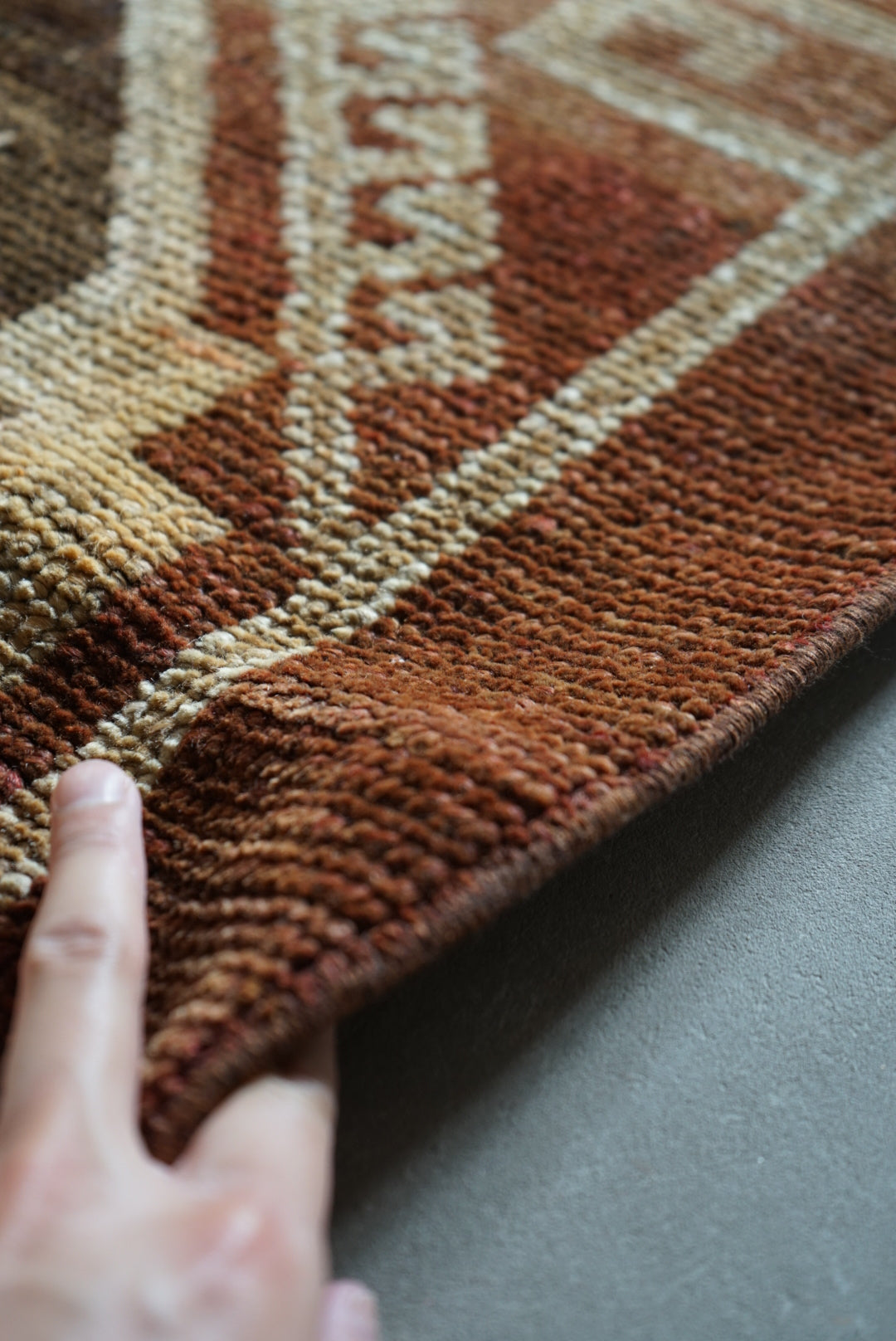 TURKEY VINTAGE ANATORIA BROWN 1980年代 256 × 155 cm No.TR25157