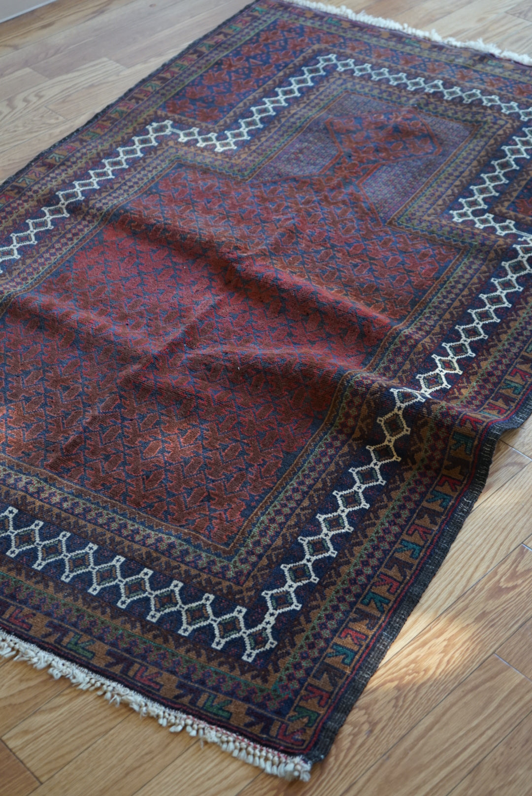Afghanistan Old Baluch Prayer Rug 1970年代 155 × 100 cm  No.AF2541 / 国内送料無料・羊毛手織り絨毯