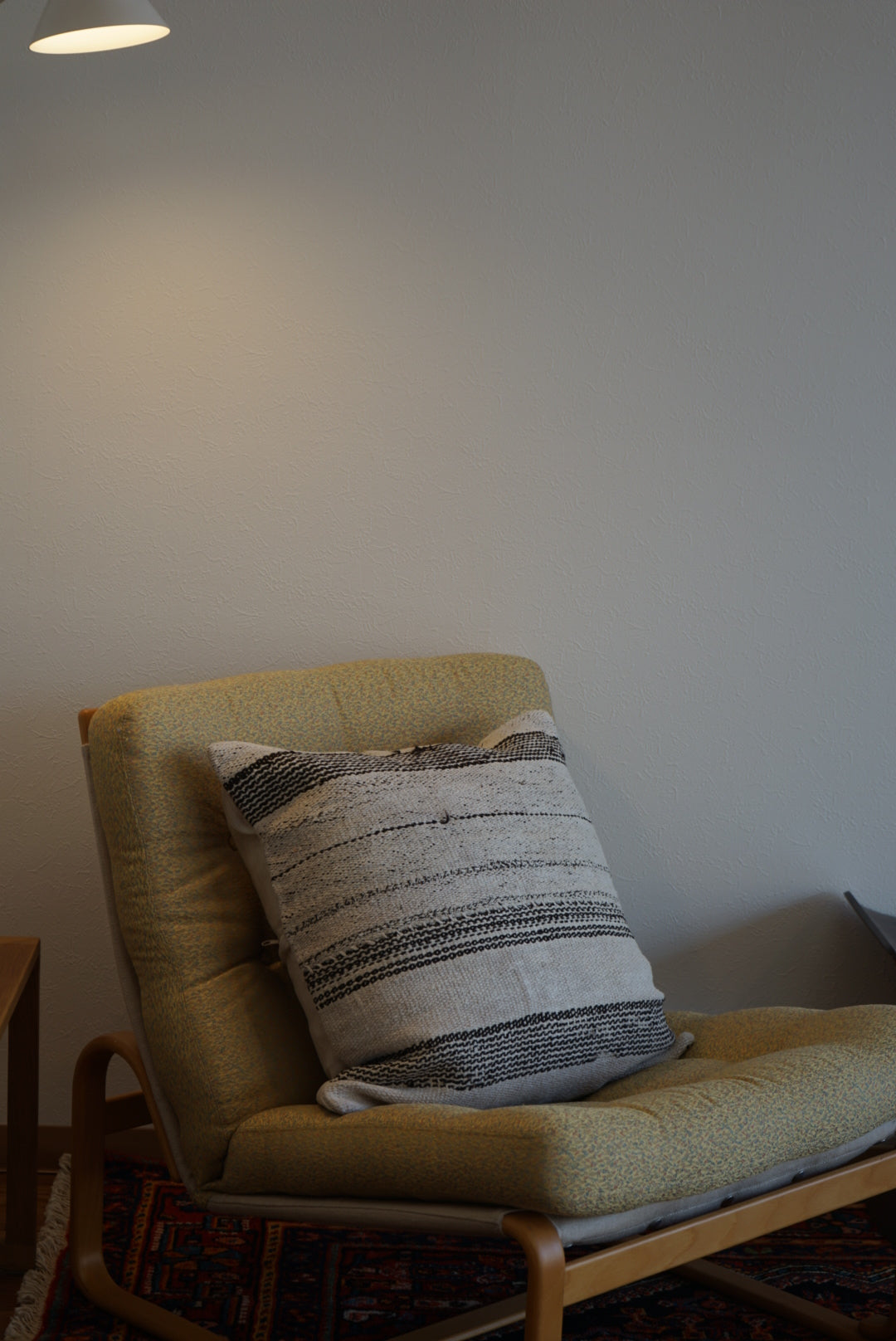 Türkiye Old Kilim Cushion Cover Stripe White , Black 50 × 50 cm No.TR25393