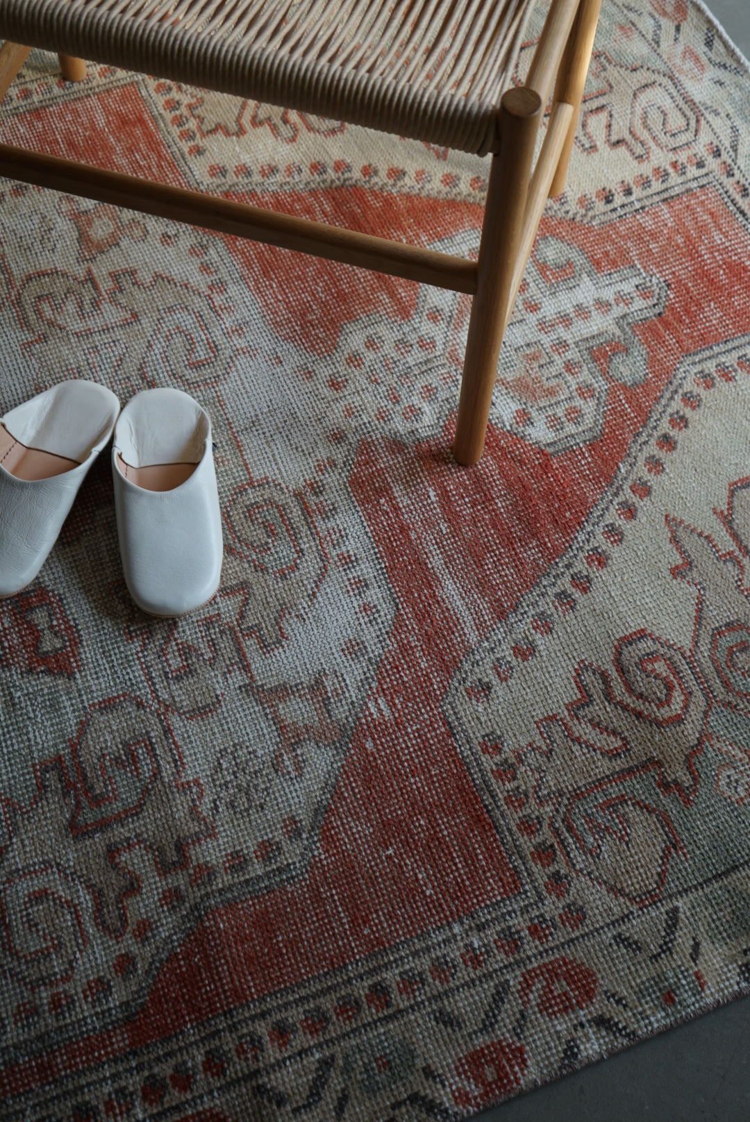 Türkiye Old Avanos Orange , Sage green 1970年代 214 × 132 cm No.TR25262