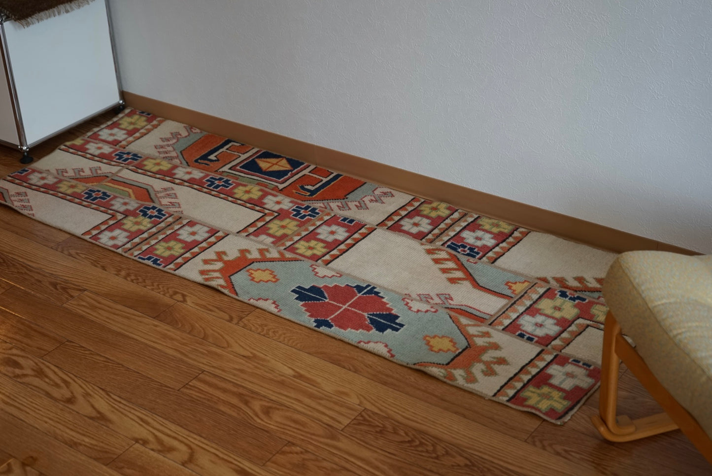 Türkiye Old Oushak PatchWork Runner Colorful 1970年代 165.5 × 58 cm No.TR25292