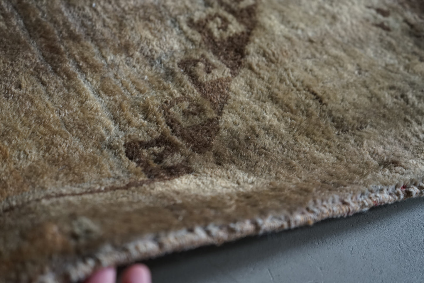 Türkiye Old Oushak Beige Fragment Runner  1970年代  152 × 42 cm No.TR25239