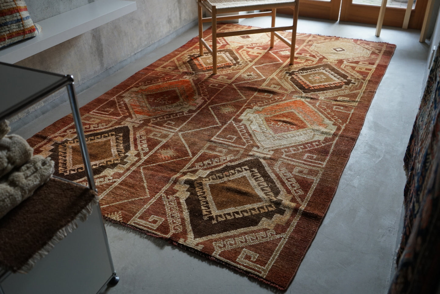 TURKEY VINTAGE ANATORIA BROWN 1980年代 256 × 155 cm No.TR25157