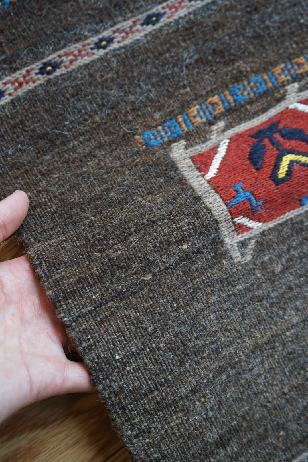 ÉTRETAT ORIGINAL KILIM | Iran Qashqai Kilim Vani 44 × 40 cm【No.42】