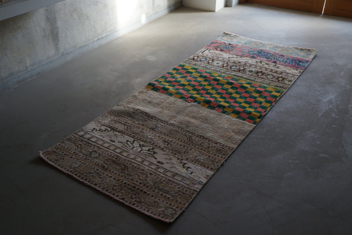 Türkiye Old Isparta Patchwork Runner Size 1970年代 176 × 69 cm No.TR25236