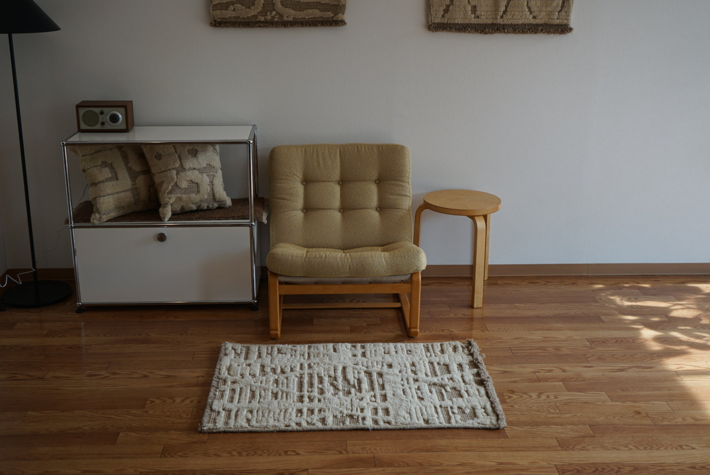 店頭販売 ORIGINAL IRAN QASHQAI KILIM DOORSIZE " MORNING MIST " 95 × 65 cm