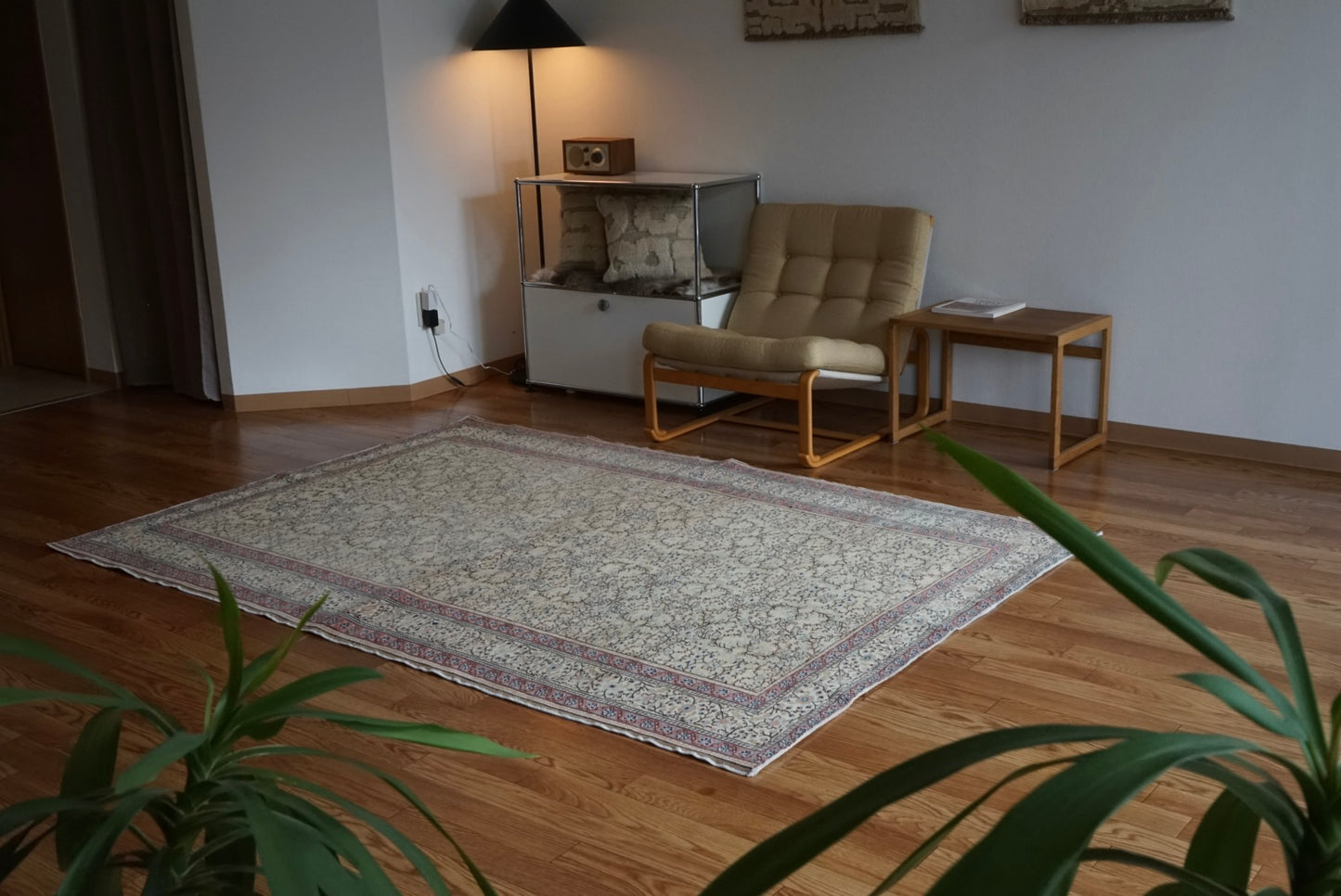 Türkiye Old Kayseri Beige , Rose 1960年代 218 × 150 cm No.TR25494 / 国内送料無料