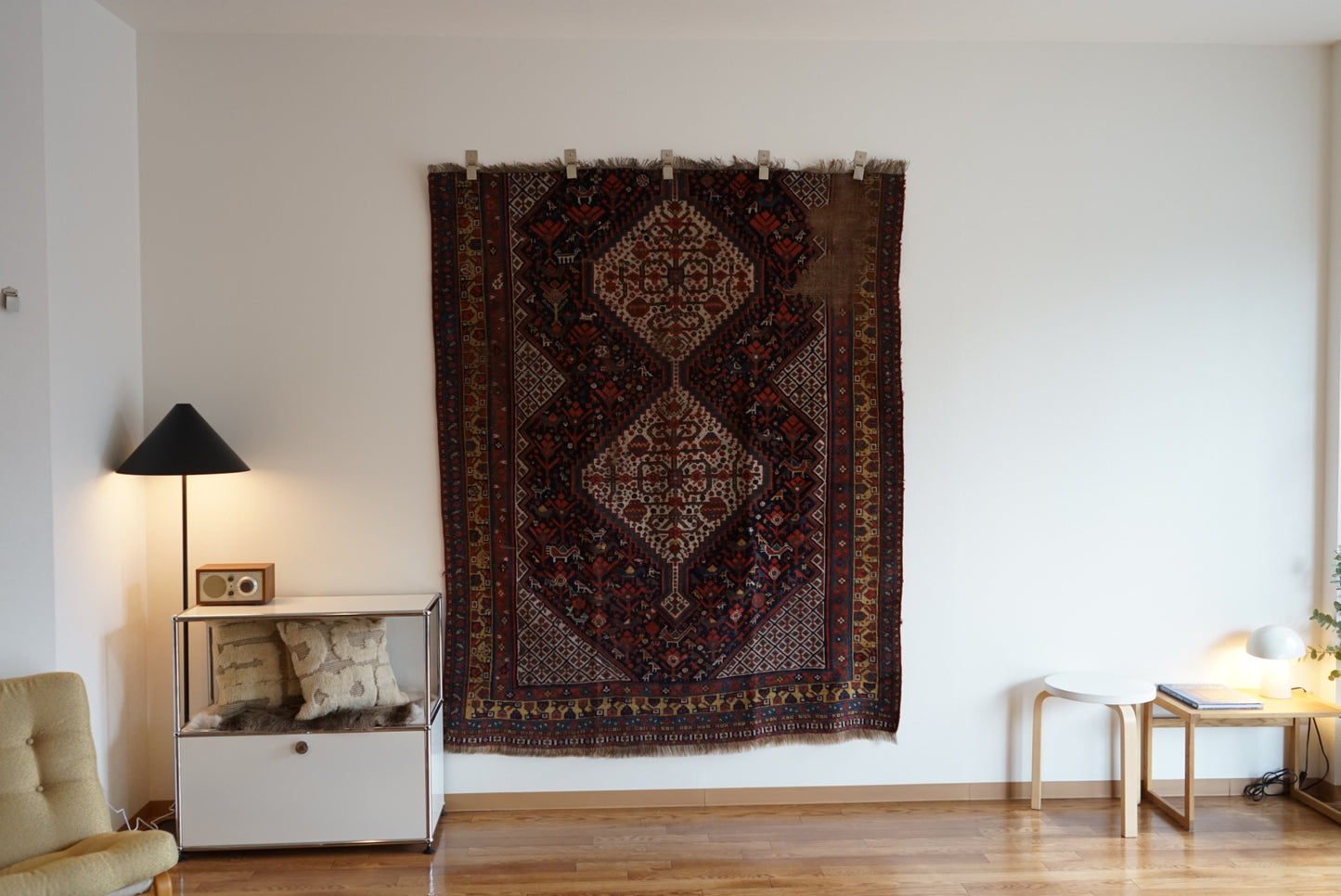 店頭販売 IRAN ANTIQUE SHIRAZ KHAMSEH BAHARLO 1820-1840年代 191 × 155 cm