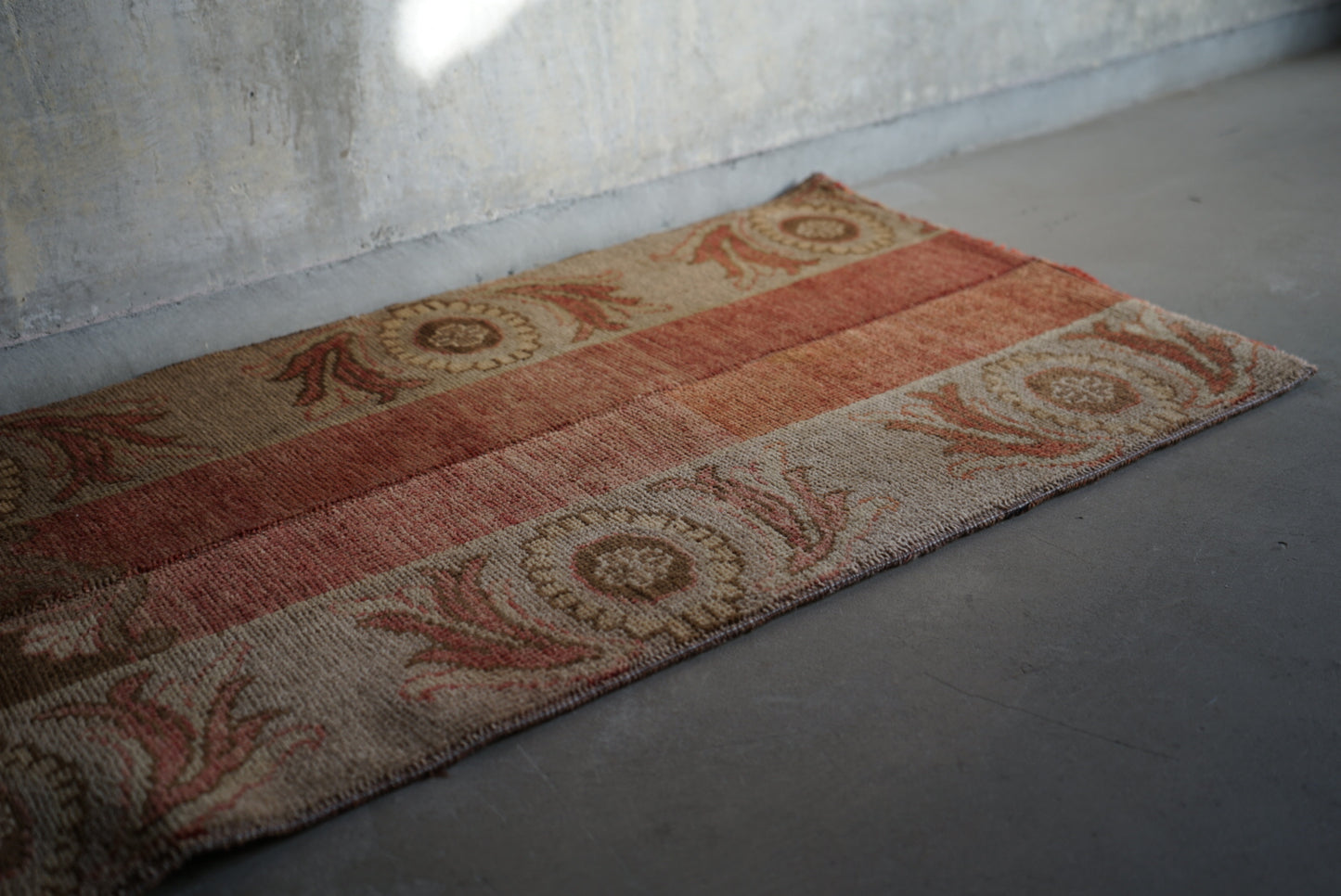 Türkiye Old Oushak Beige , Brown Runner 1970年代 166 × 50 cm No.TR25270