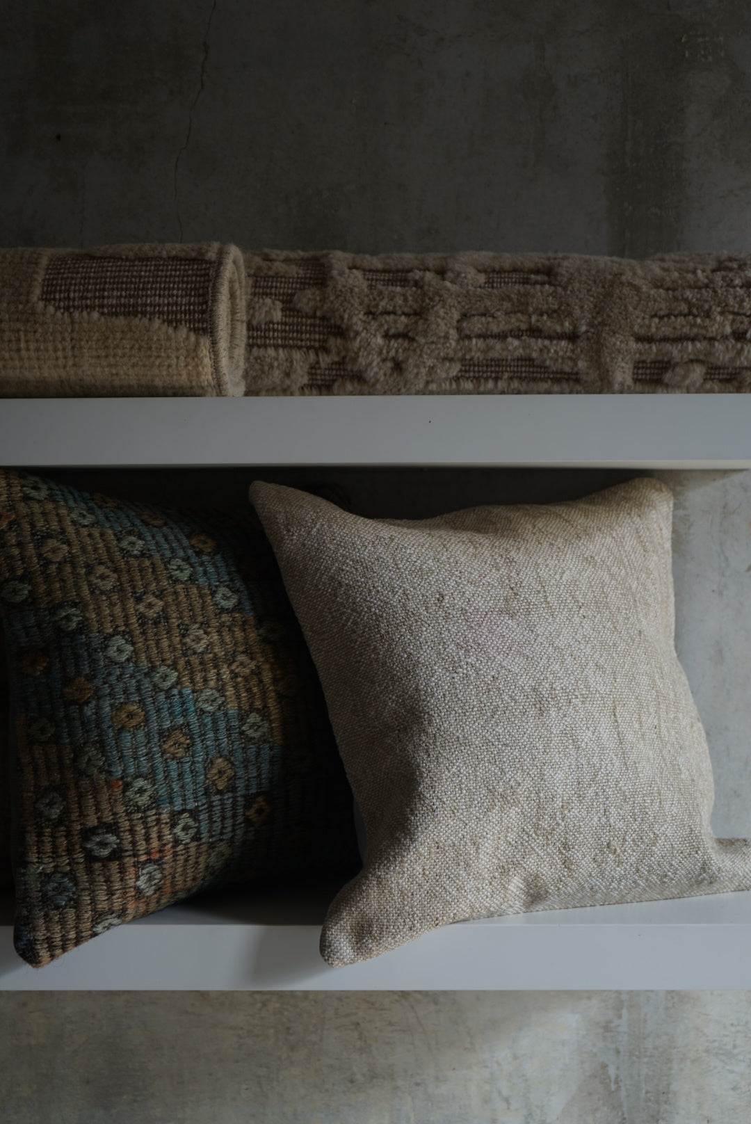 Türkiye Old Kilim Cushion Cover Ivory 40 × 40 cm No.TR25344